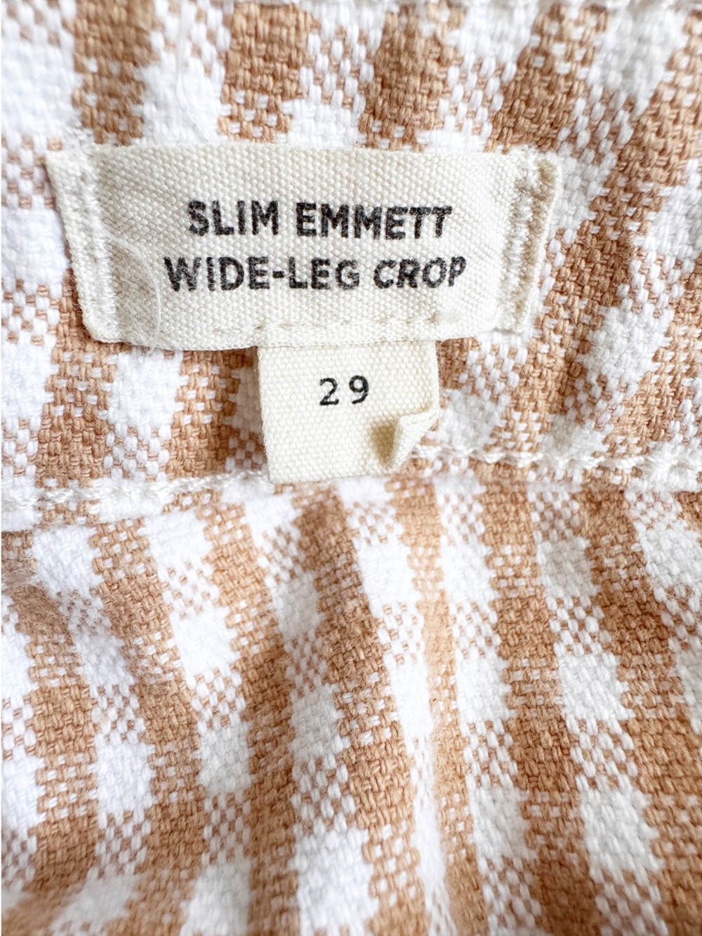 MADEWELL Gingham Check Slim Emmet Wide Leg Pants Size 29 - Picture 14 of 15
